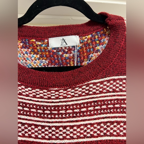 NWT AZ Boutique Patterned Knit Poncho with Fringe - Picture 4 of 5